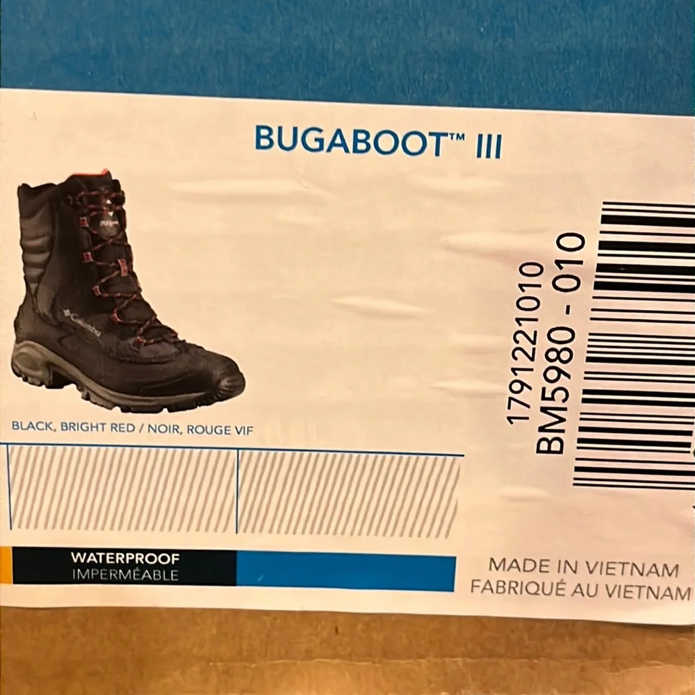 Columbia Bugaboot Boots III black Waterproof Winter 200g Insulation Mens Sizes